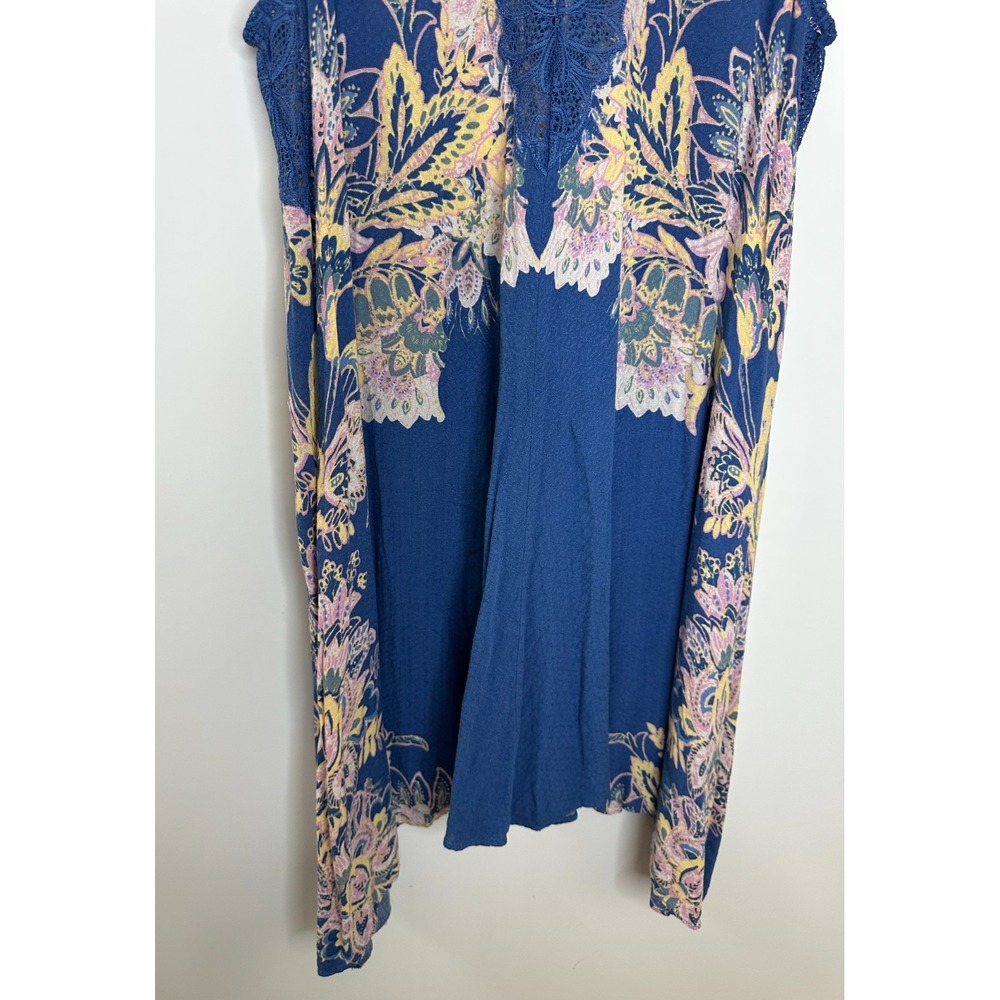 Intimately Free People Marsha Lace Slip Dress Blue Floral Mini Small Unlined - Picture 3 of 13